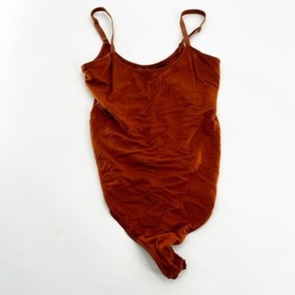 THE KIT Bodysuit Tank Top‎ Rust Brown Racerback Spaghetti Strap Size 2